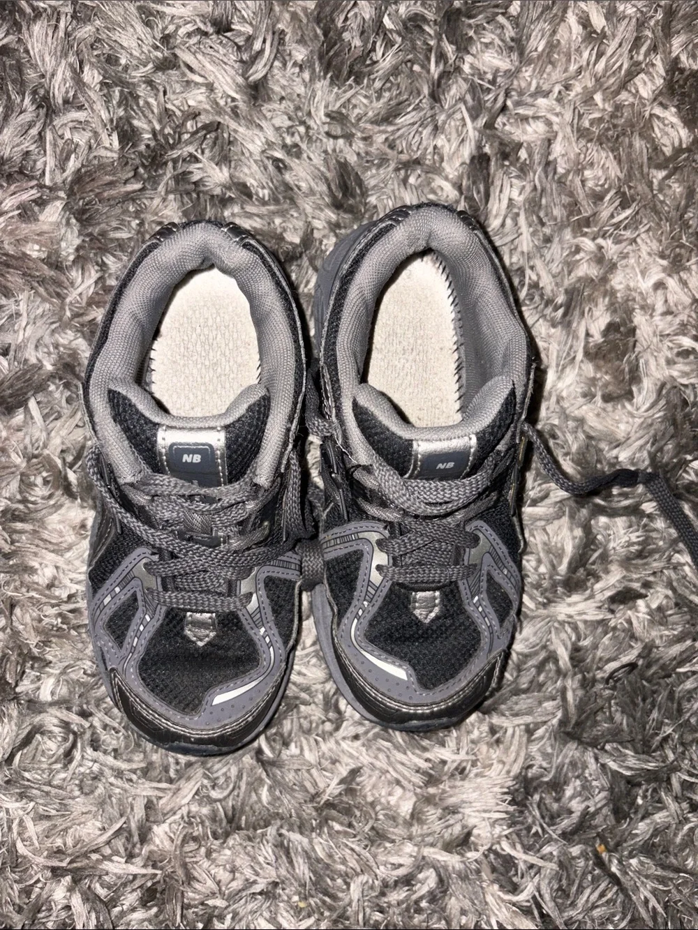 New Balance Kids' Gray and Black Sneakers